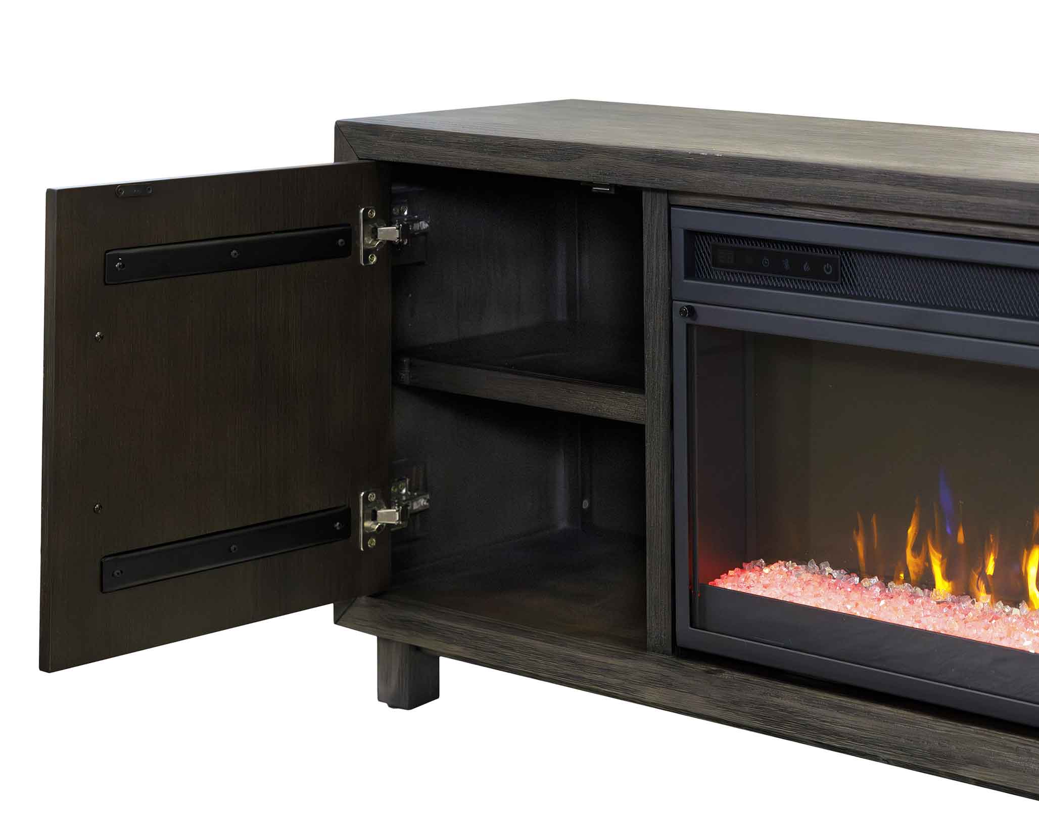 Palisades 96" Gray TV Console w/Fireplace - Image 7