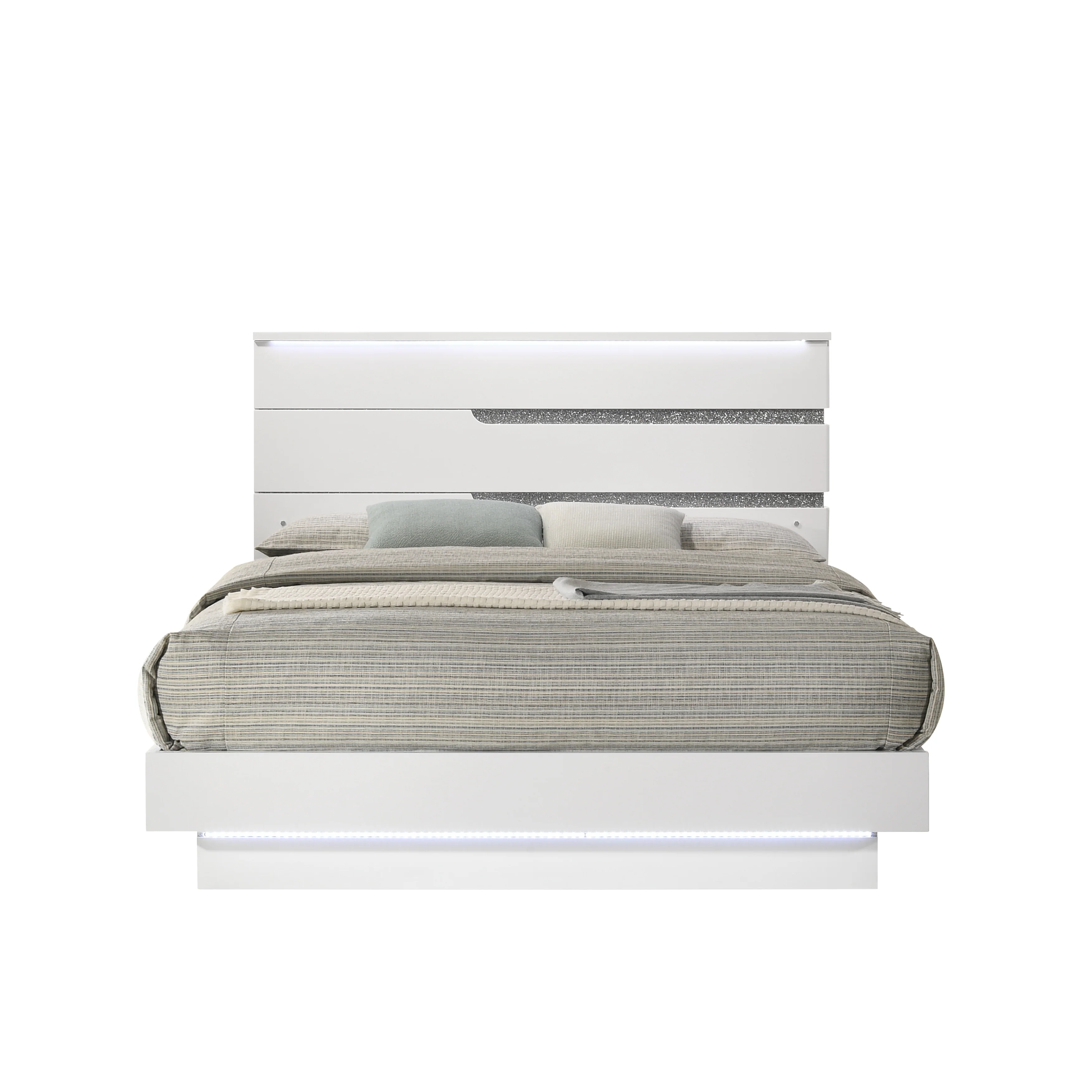 Paradox 4 Pc White King LED Bedroom Set - Image 3
