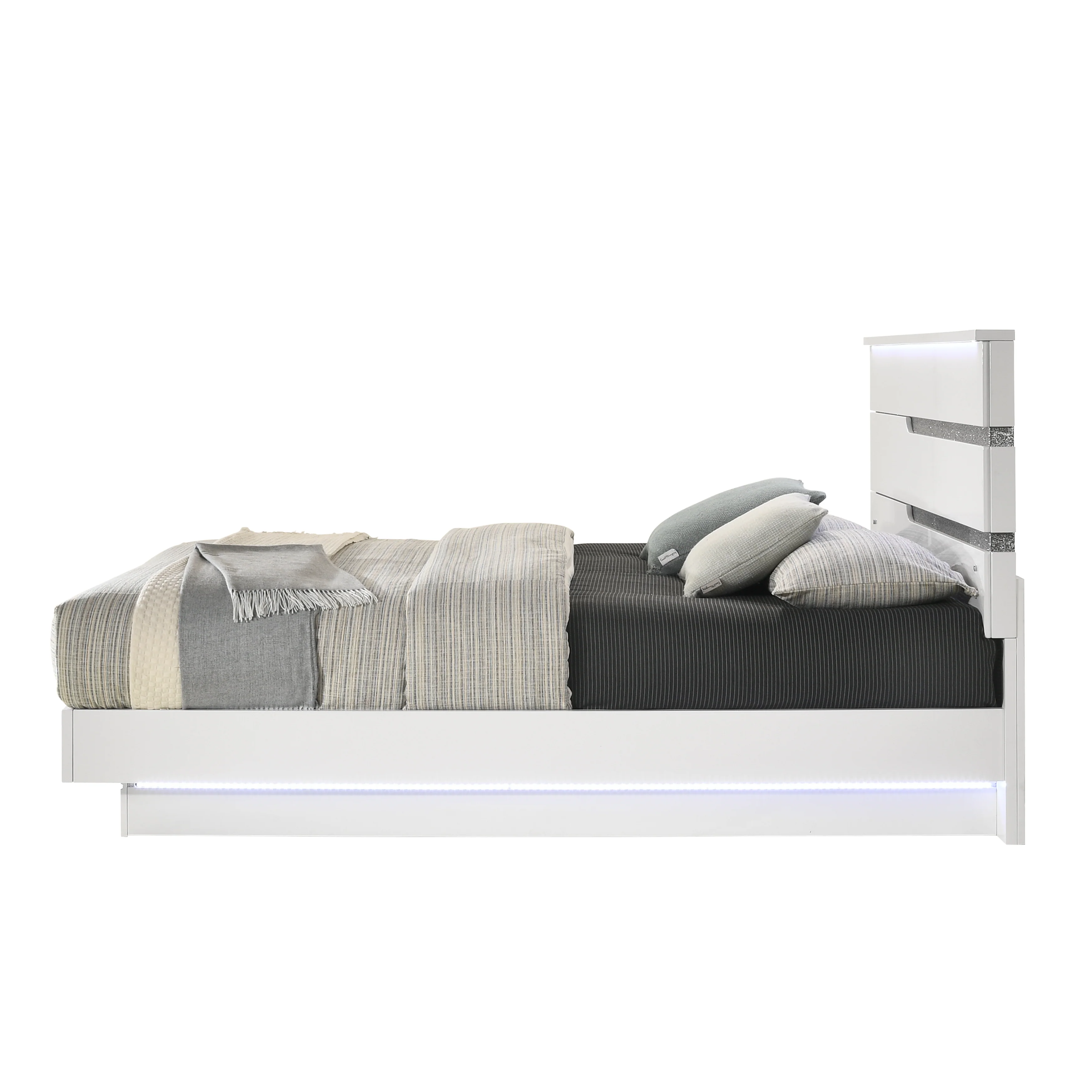Paradox 4 Pc White King LED Bedroom Set - Image 4