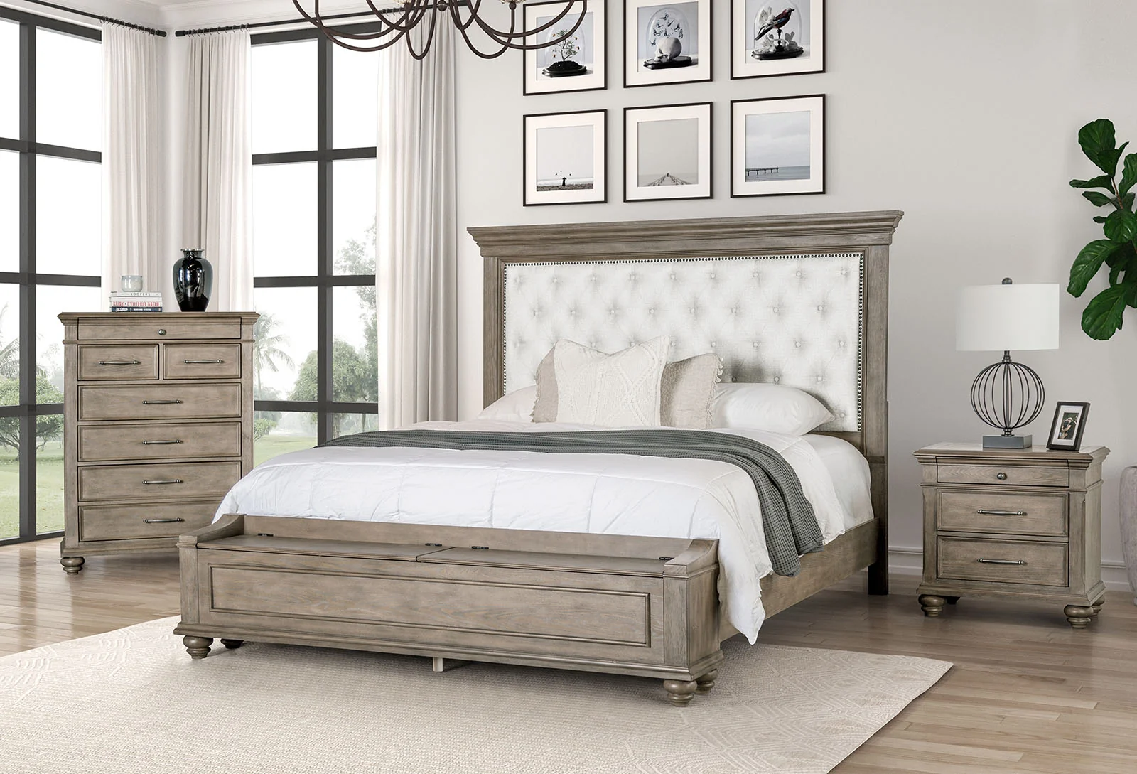 Philomath 4 Pc Aged Oak King Bedroom Set - Image 2