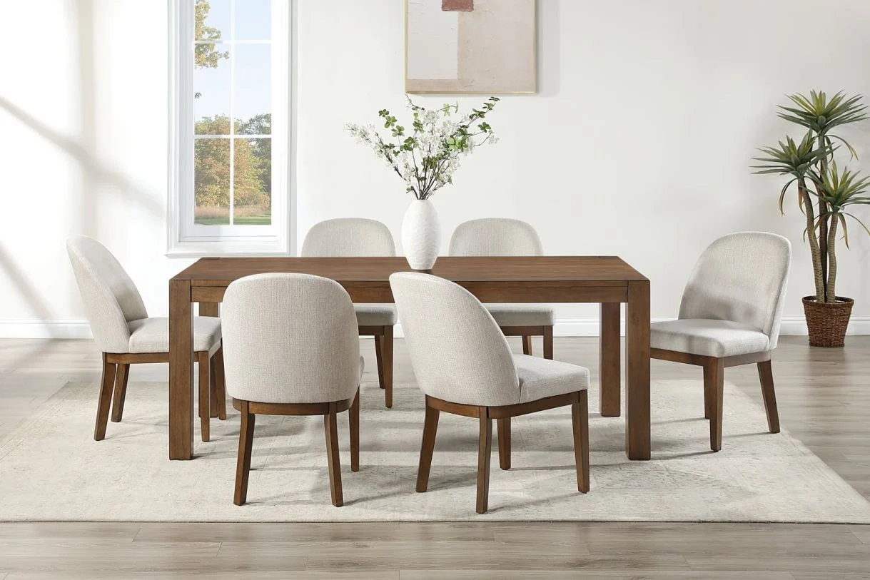 Phoenix Chestnut Finish 7 Pc Dining Set - Image 2