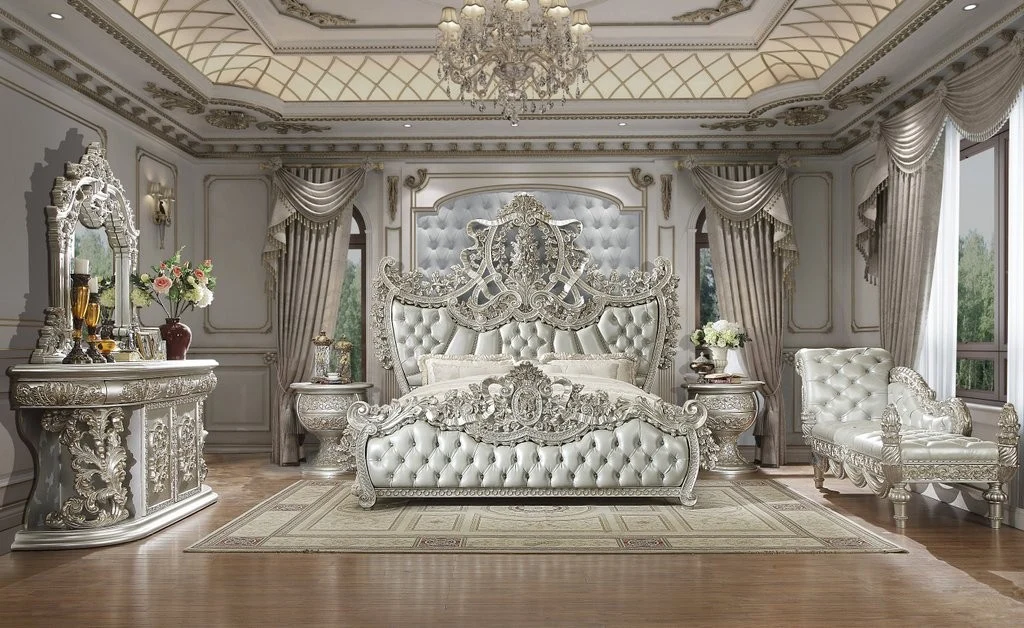 Homey Design HD-8088 - 5 Pc Silver Bedroom Set