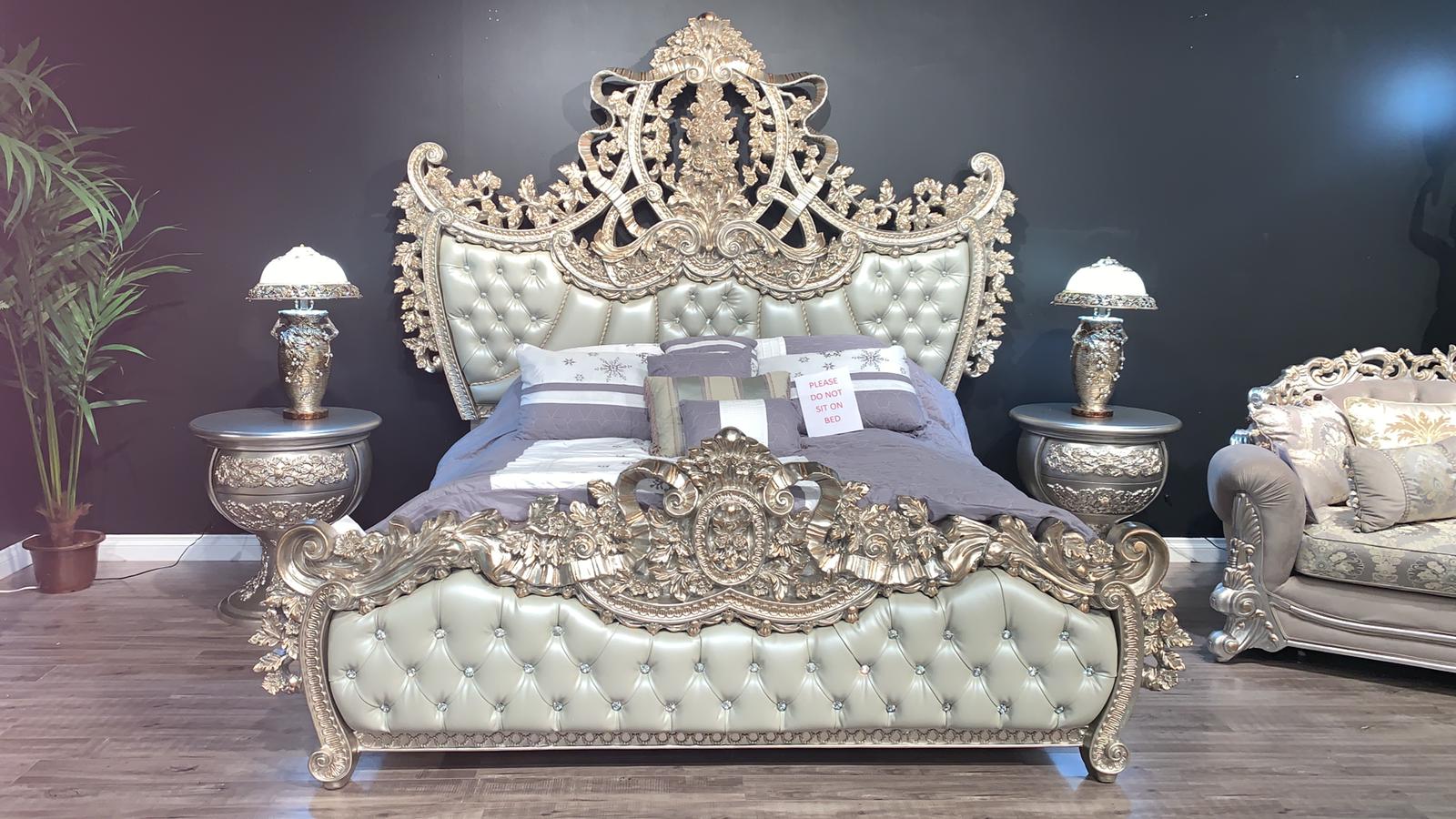 Homey Design HD-8088 - 5 Pc Silver Bedroom Set - Image 2