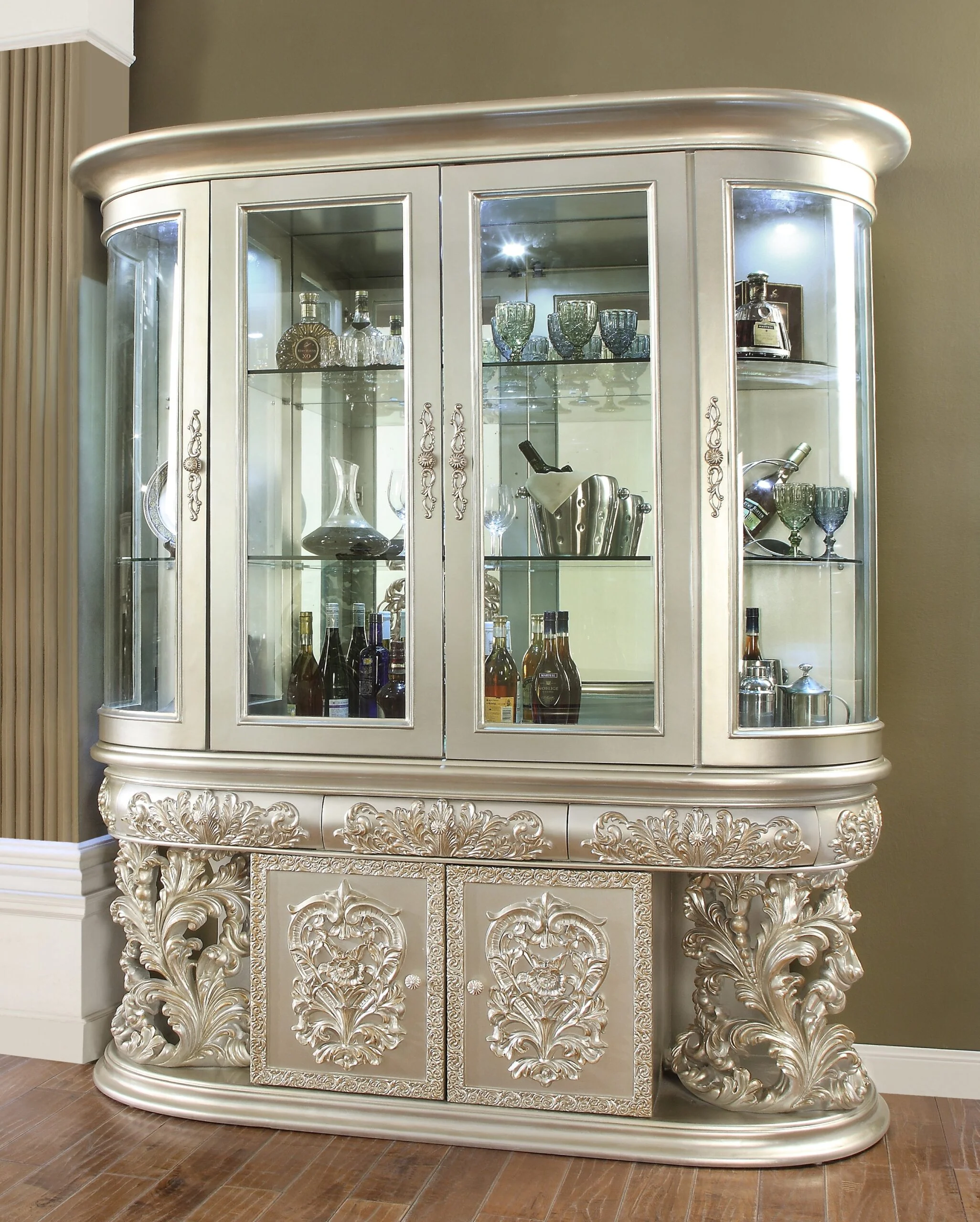 HD-8088 Silver China Cabinet