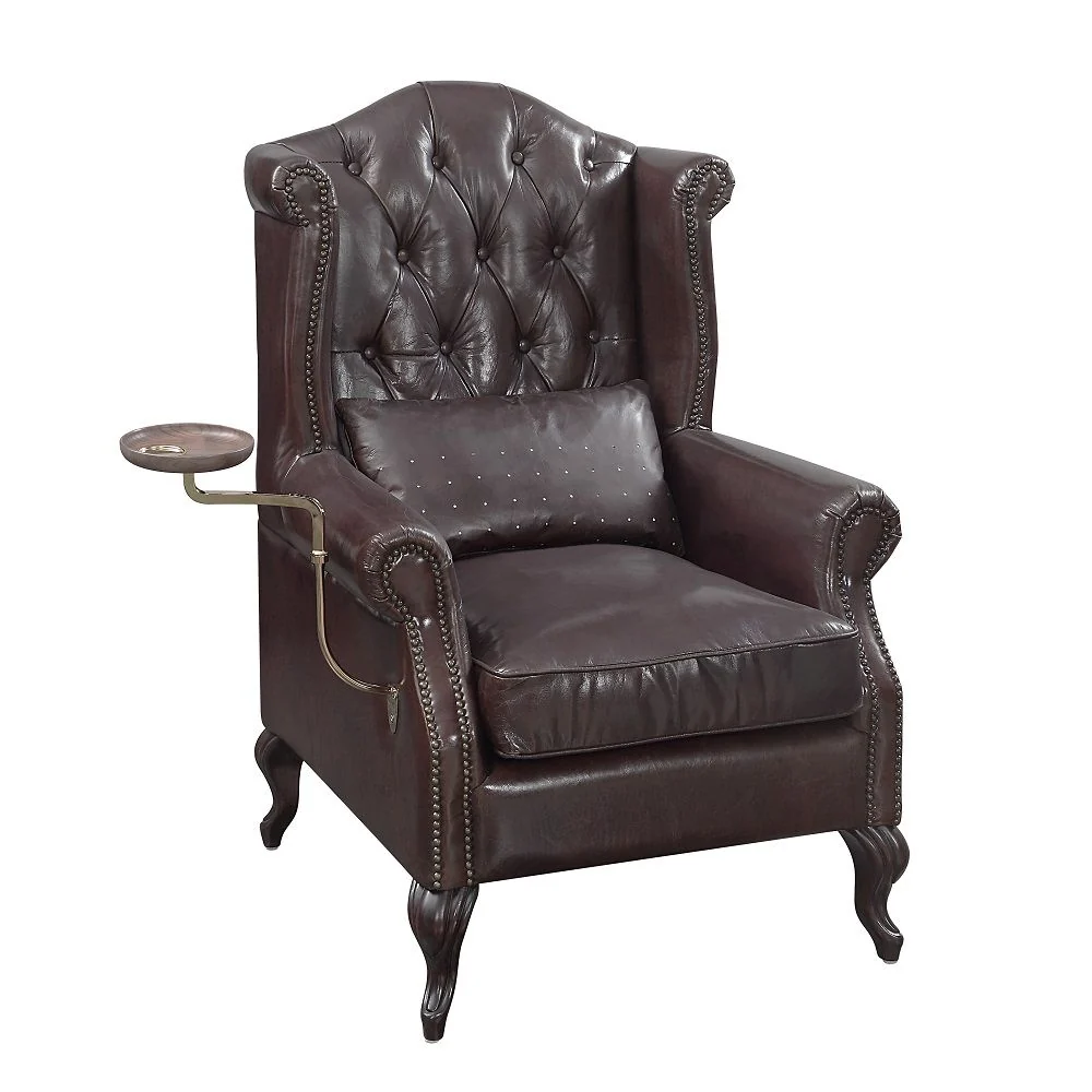 Pino Brown Leather Accent Chair AC02994 - Image 2