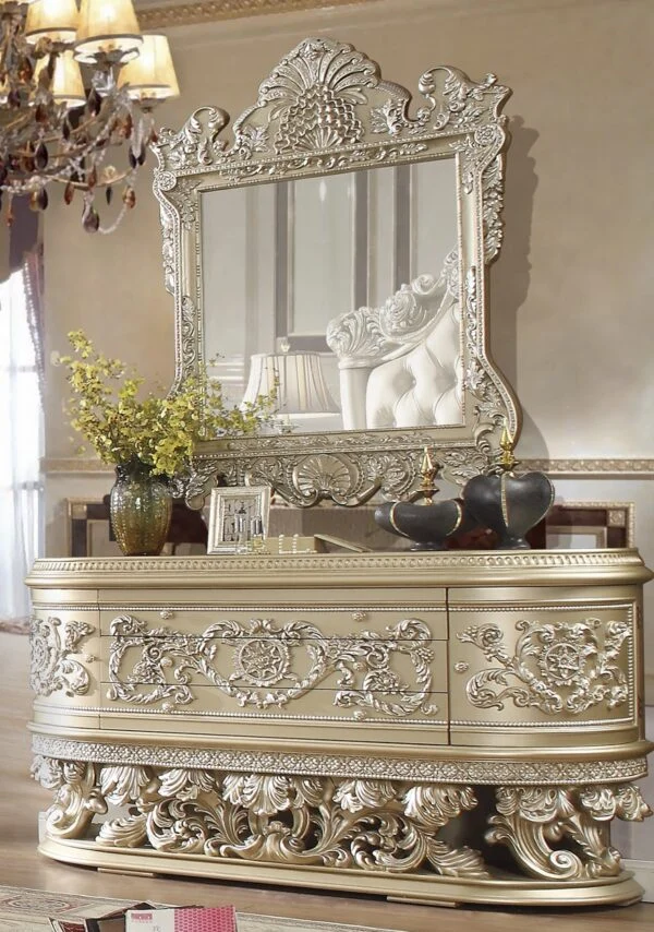 Homey Design HD-8022 Silver Bedroom Collection - Image 5