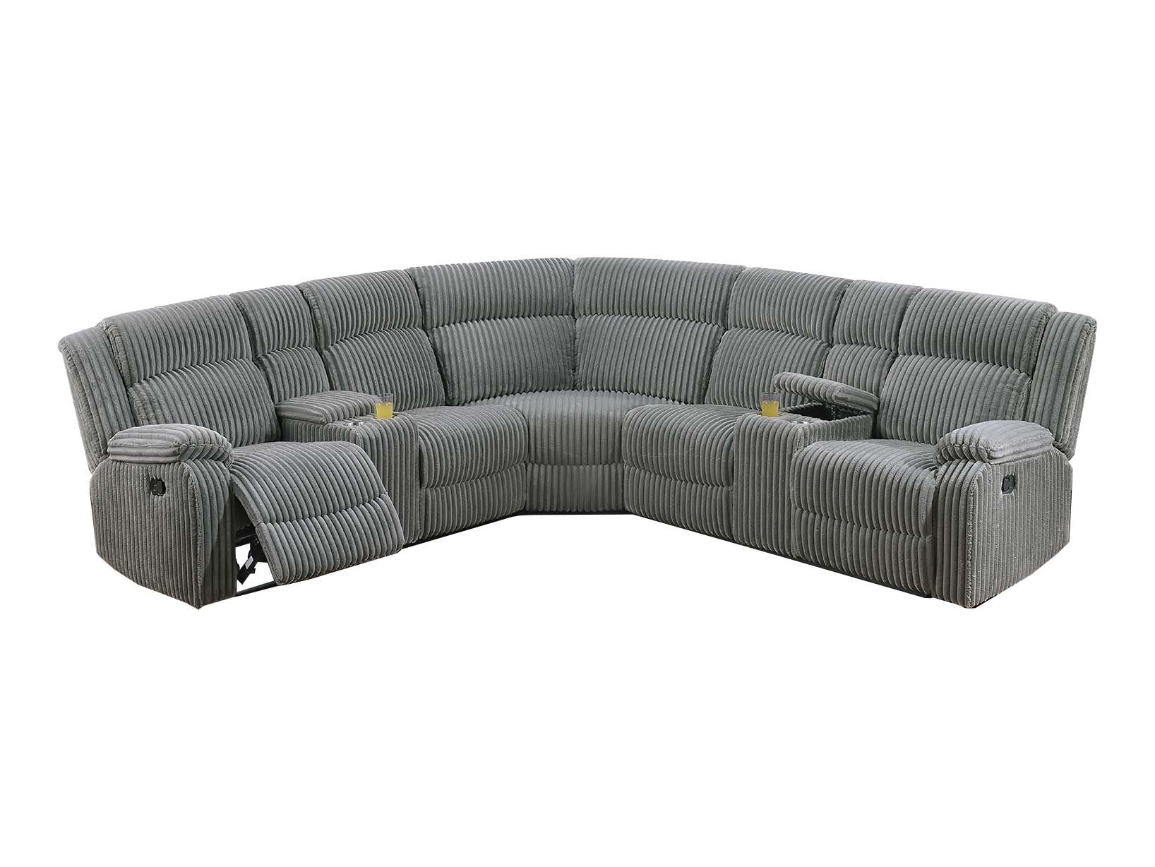 Poundex F8127 Smoke 3 Pc Motion Sectional - Image 2