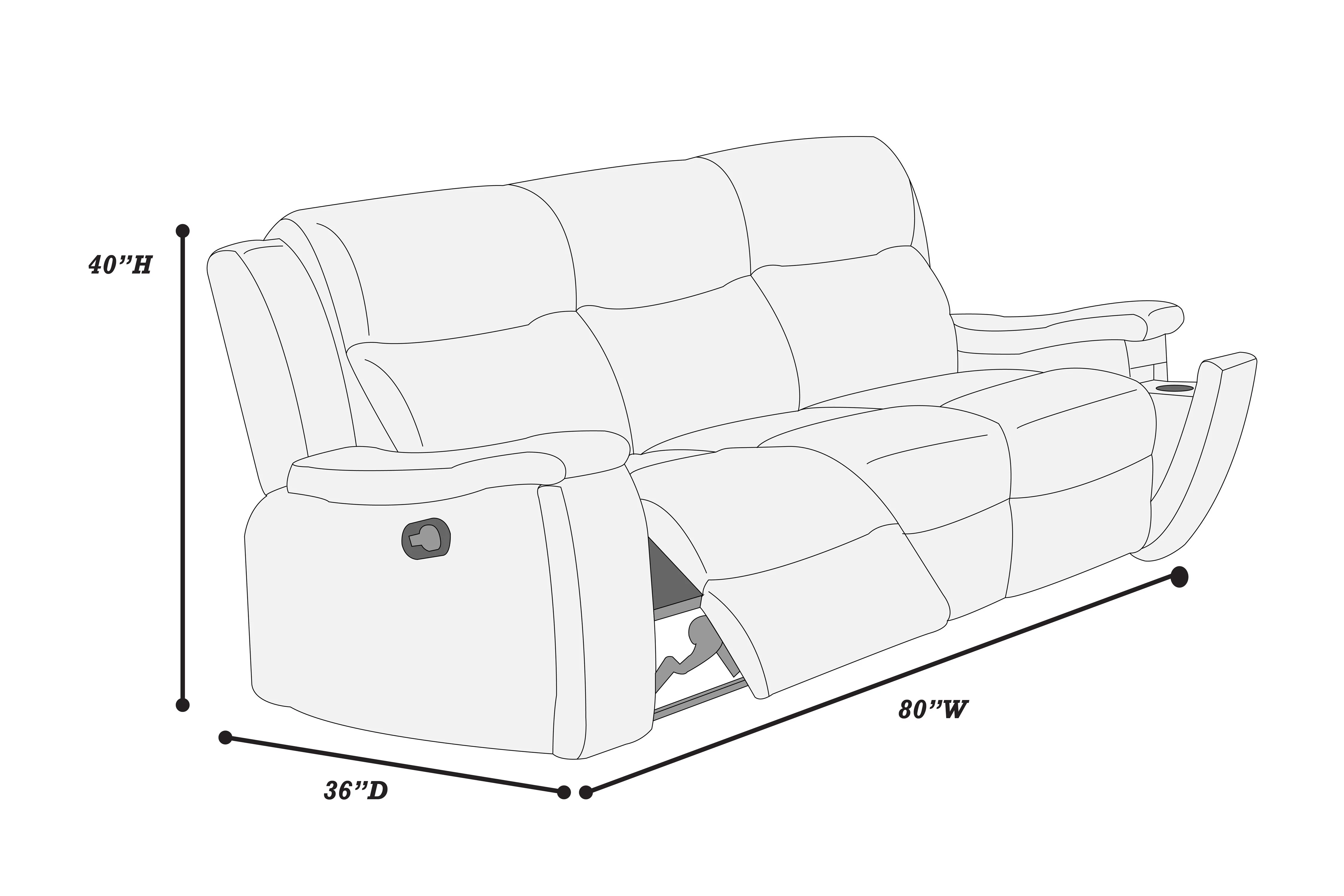 Poundex F8153 Walnut Motion Sofa & Love - Image 4
