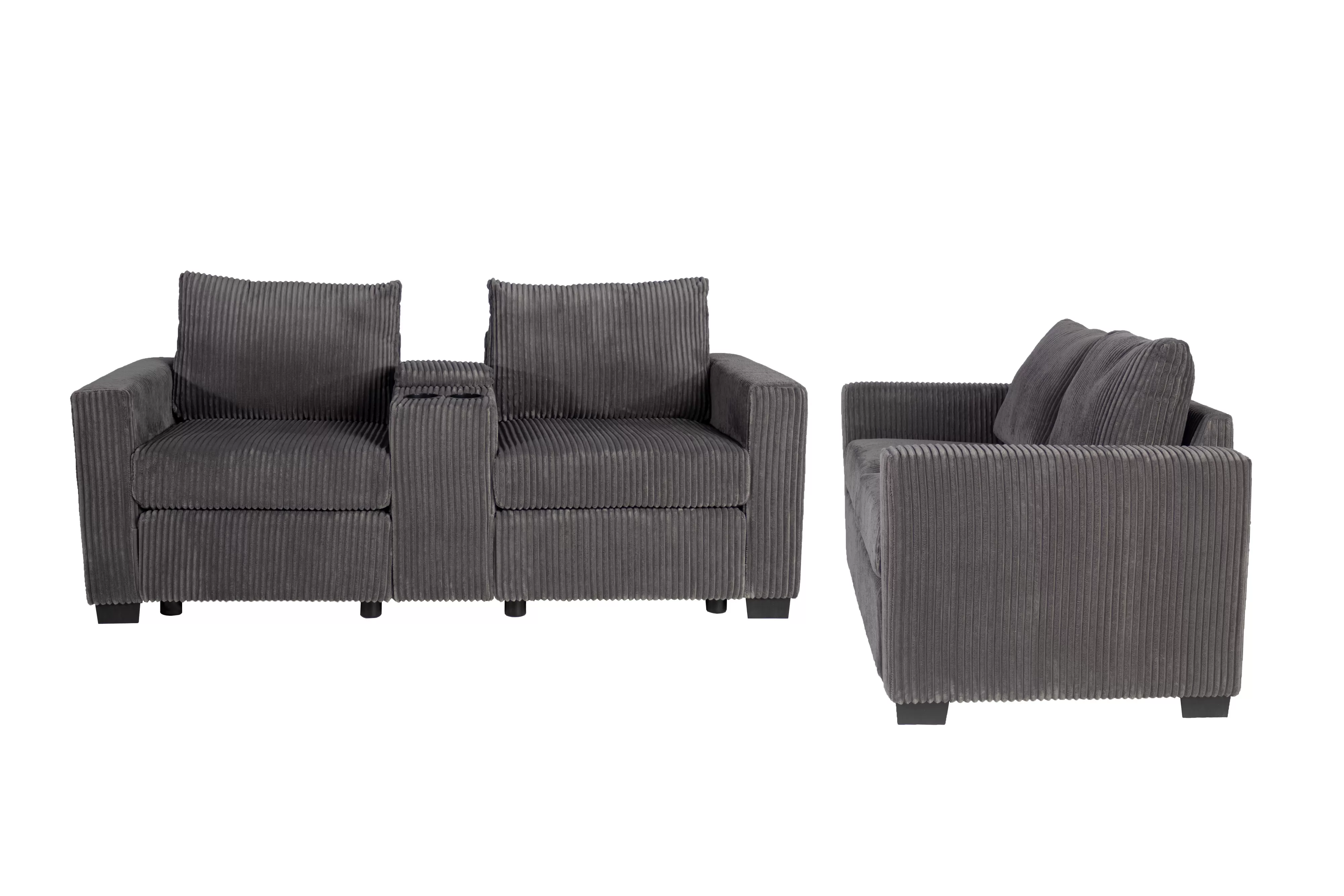 Poundex F8459 Corduroy 2 Pc Sofa Set - Image 3