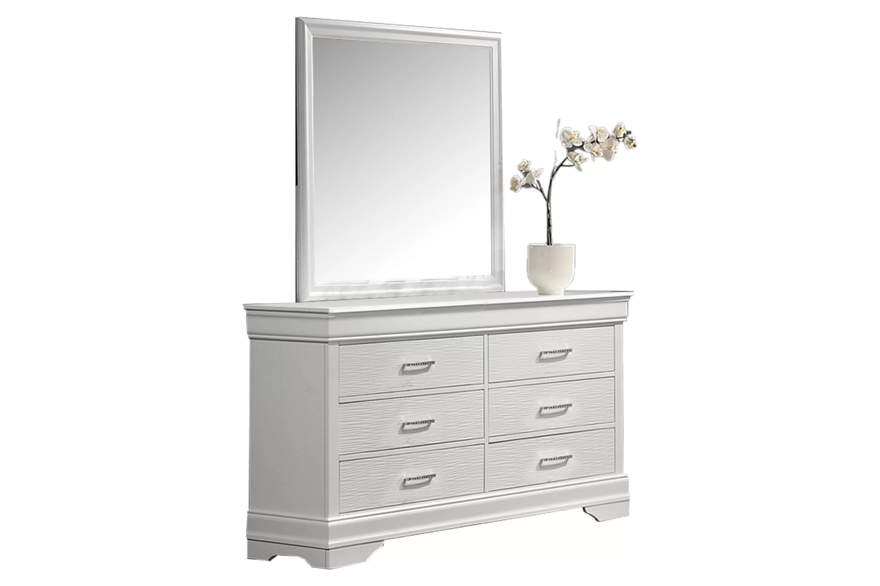 Poundex F9665 White LED King 4 Pc Bedroom Set - Image 4