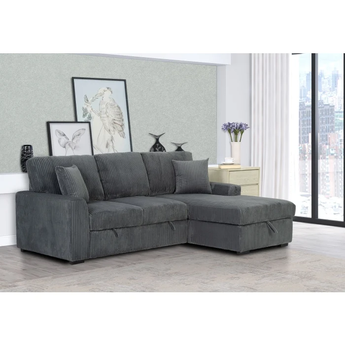Pull Out Sectional Sleeper + Storage - 5 Colors - Image 2