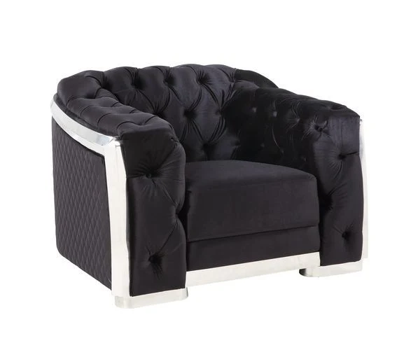 Pyroden LV00298 Black Velvet Chair