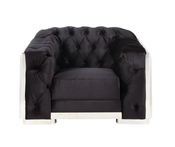 Pyroden LV00298 Black Velvet Chair - Image 2