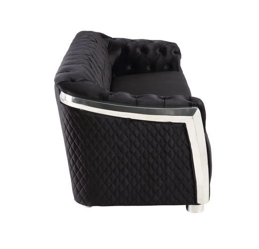 Pyroden LV00298 Black Velvet Chair - Image 3