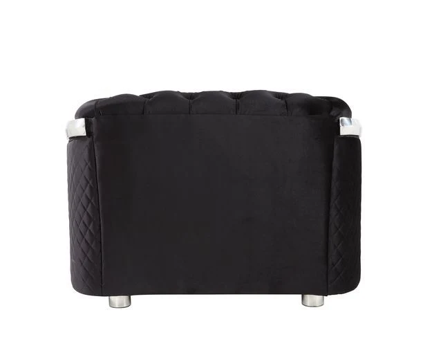 Pyroden LV00298 Black Velvet Chair - Image 4