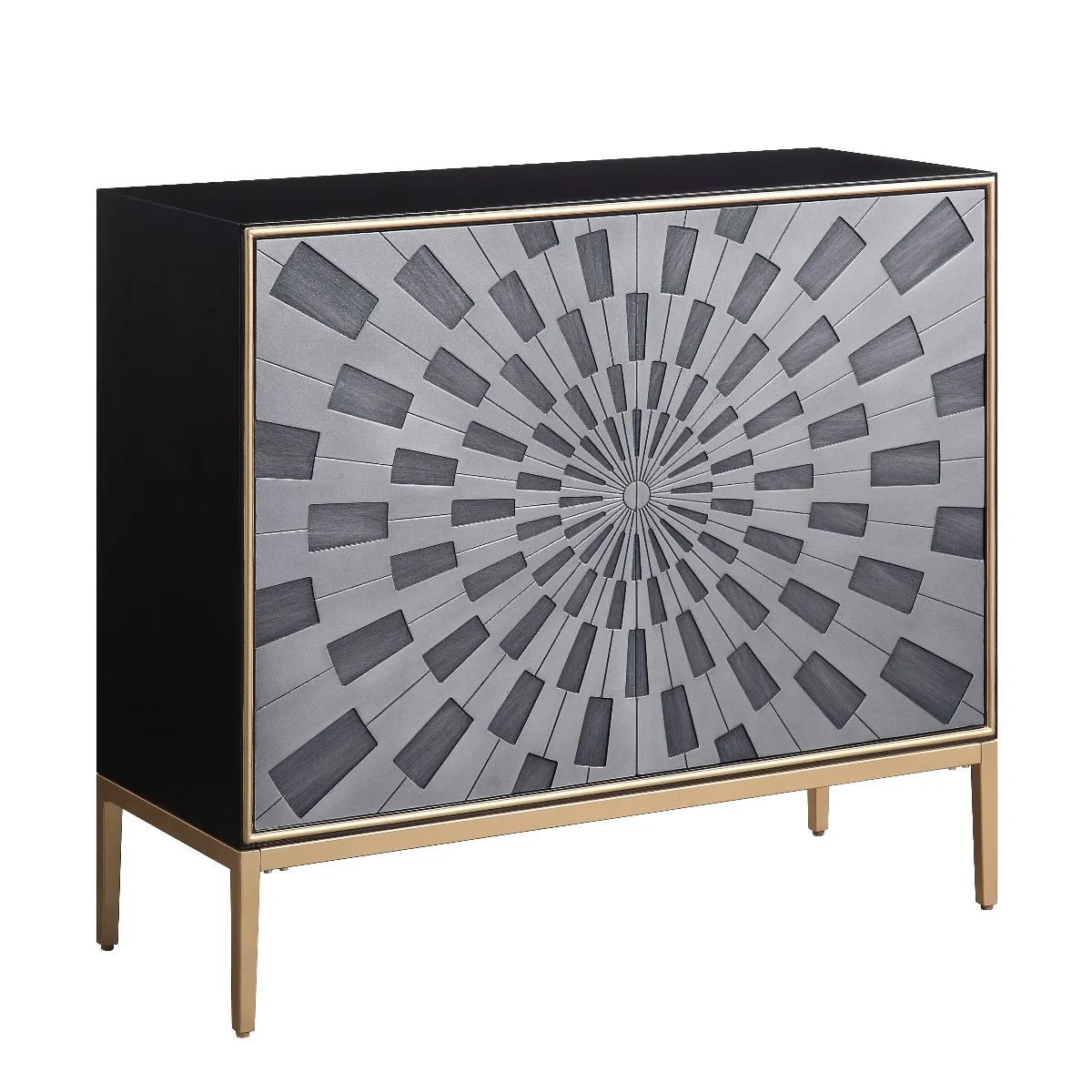 Quilla Accent Table AC00200 - Black Grey Brass - Image 2