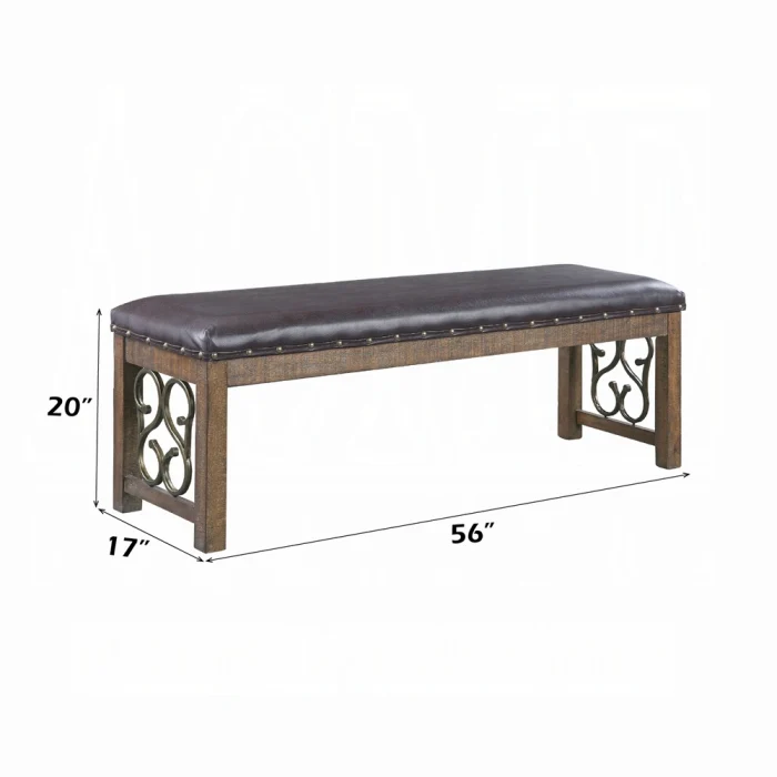 Raphaela Bench Weathered Cherry DN00982 - Image 4