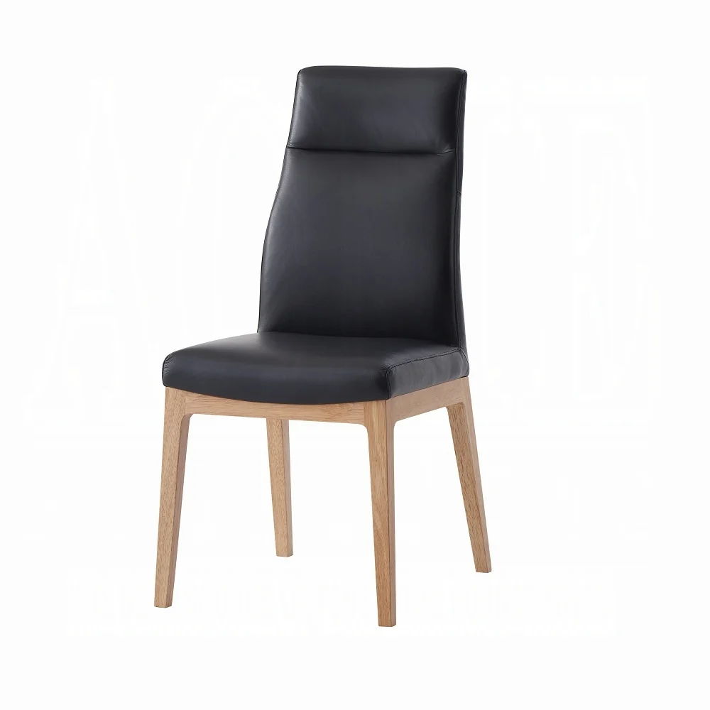 Raquan Black Leather Side Chair DN02398 - Image 2