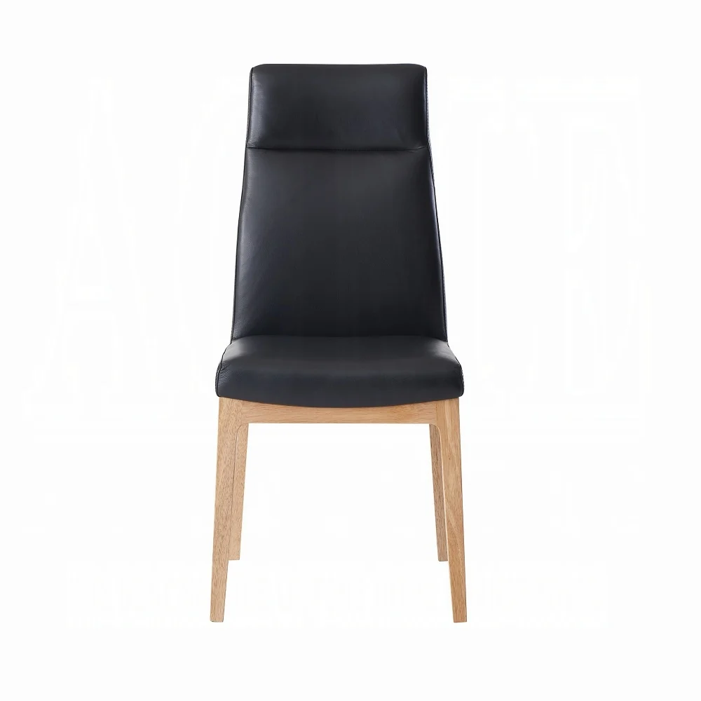 Raquan Black Leather Side Chair DN02398 - Image 3
