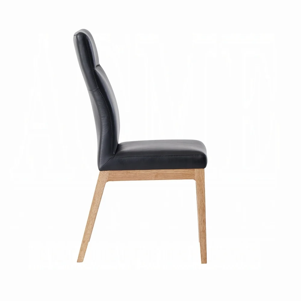Raquan Black Leather Side Chair DN02398 - Image 4