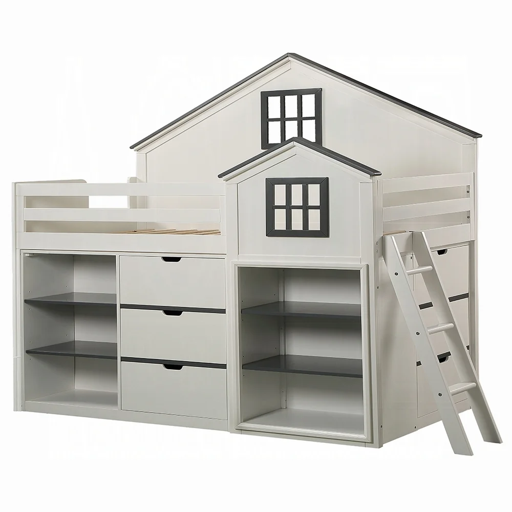Ratana Gray & White Loft Bed BD02052 - Image 3