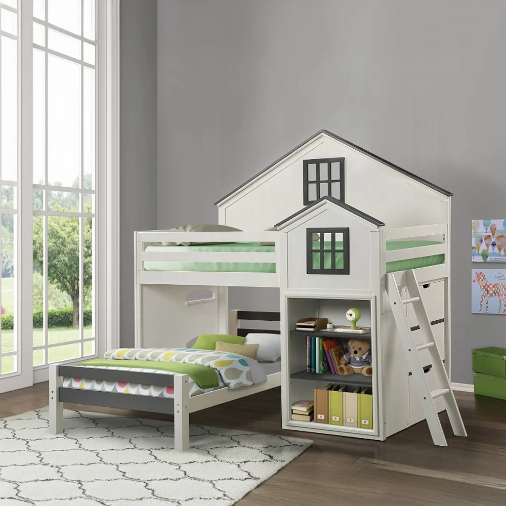 Ratana Gray & White Loft Bed BD02052 - Image 5