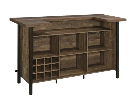 Bellemore Rustic Oak Bar Unit or Grey Driftwood Finish - Image 3