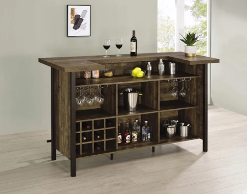 Bellemore Rustic Oak Bar Unit or Grey Driftwood Finish - Image 4