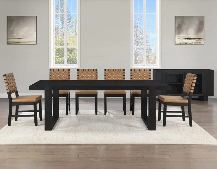 Reid 7 Pc Black Finish Dining Collection - Image 4
