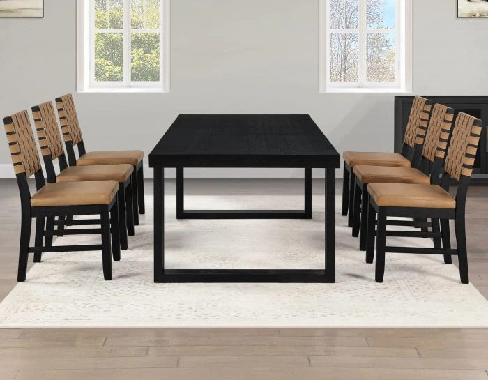 Reid 7 Pc Black Finish Dining Collection - Image 5