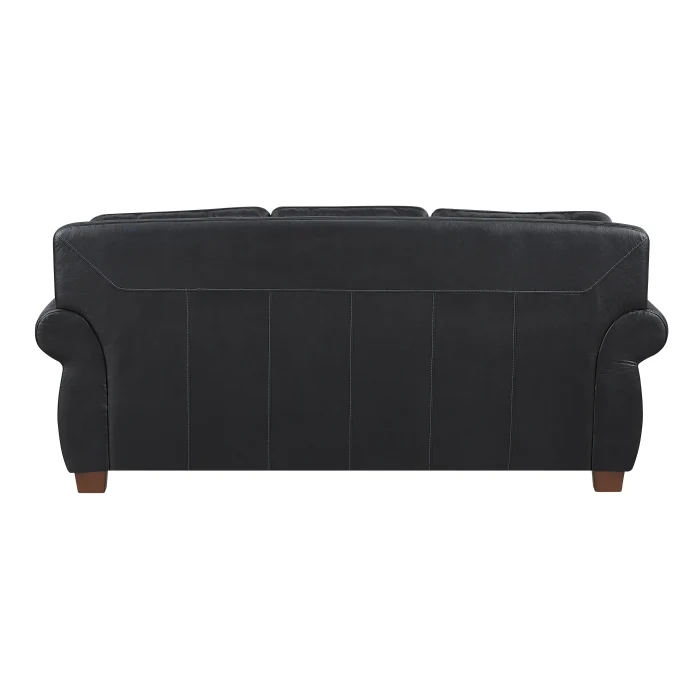 Remington Black Genuine Leather 2 Pc Sofa Set - Image 10