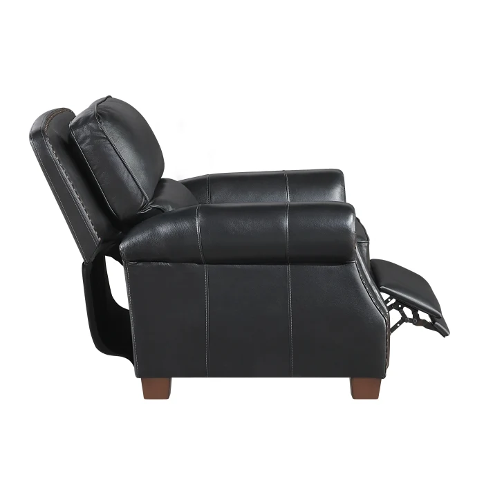 Remington Black Leather Push Back Recliner - Image 8