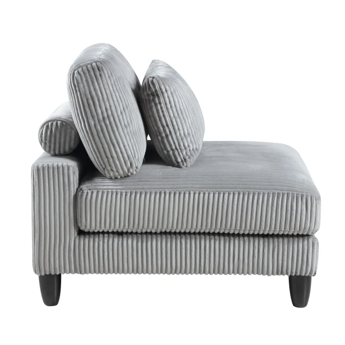 Robstown Gray Corduroy Armless Chair 9688GY-AC - Image 2