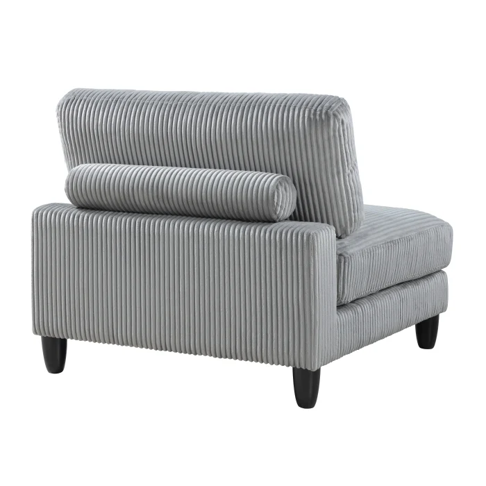 Robstown Gray Corduroy Armless Chair 9688GY-AC - Image 3