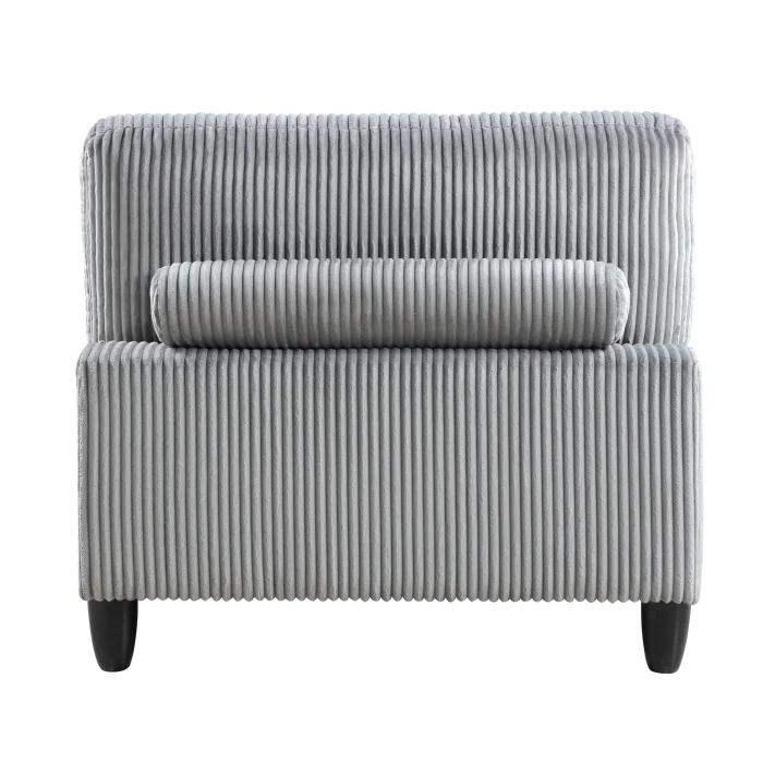 Robstown Gray Corduroy Armless Chair 9688GY-AC - Image 4
