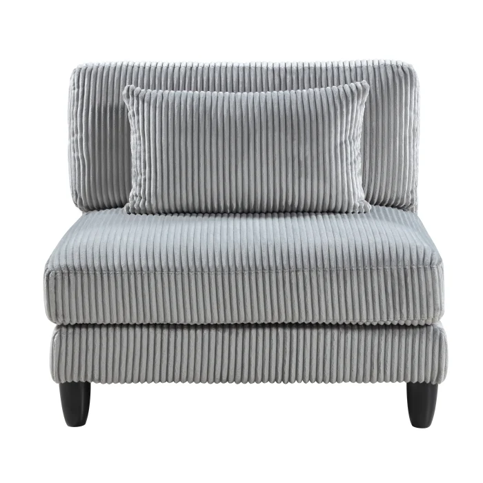Robstown Gray Corduroy Armless Chair 9688GY-AC - Image 7