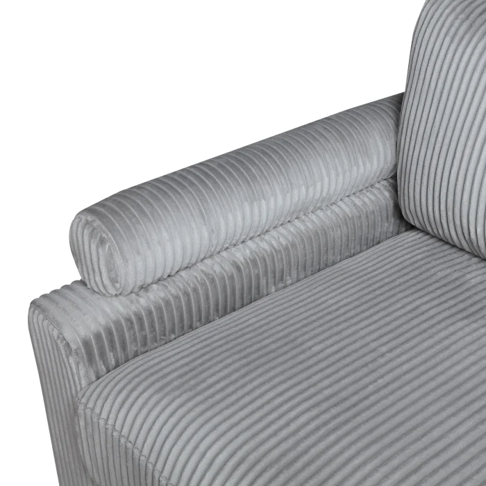 Robstown Modular Gray Corduroy Sectional - Image 4