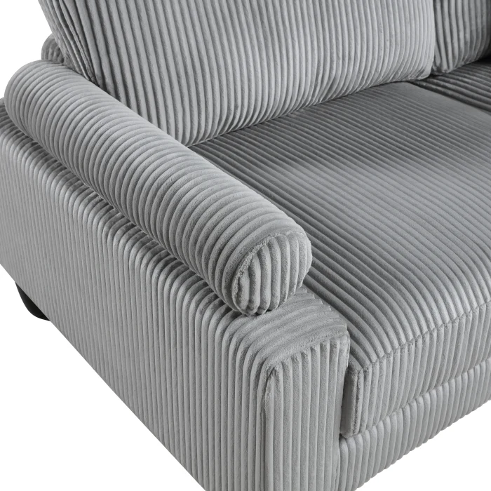 Robstown Modular Gray Corduroy Sectional - Image 5