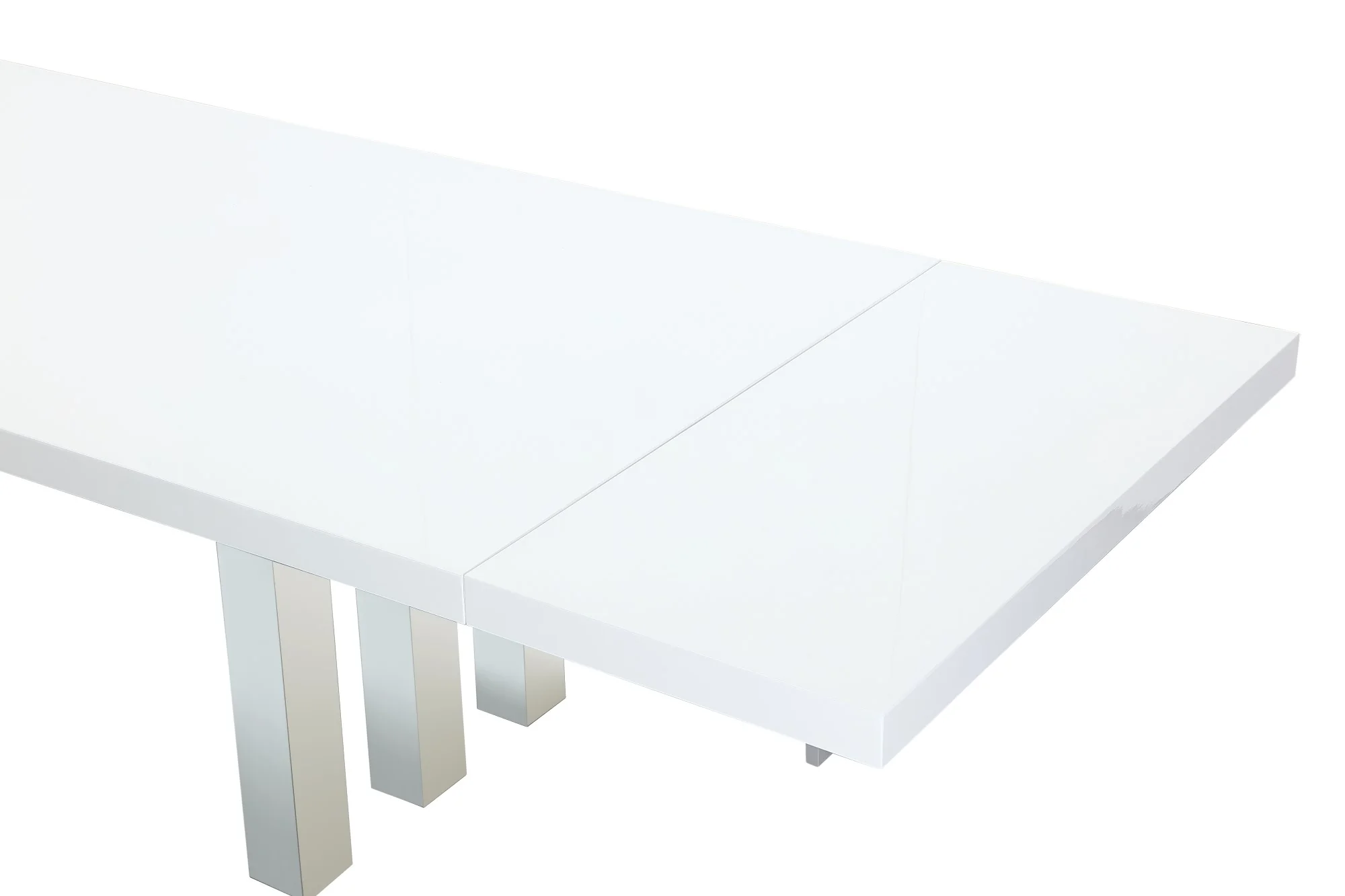 Roma Dining Table White Lacquer & Chrome - Image 4
