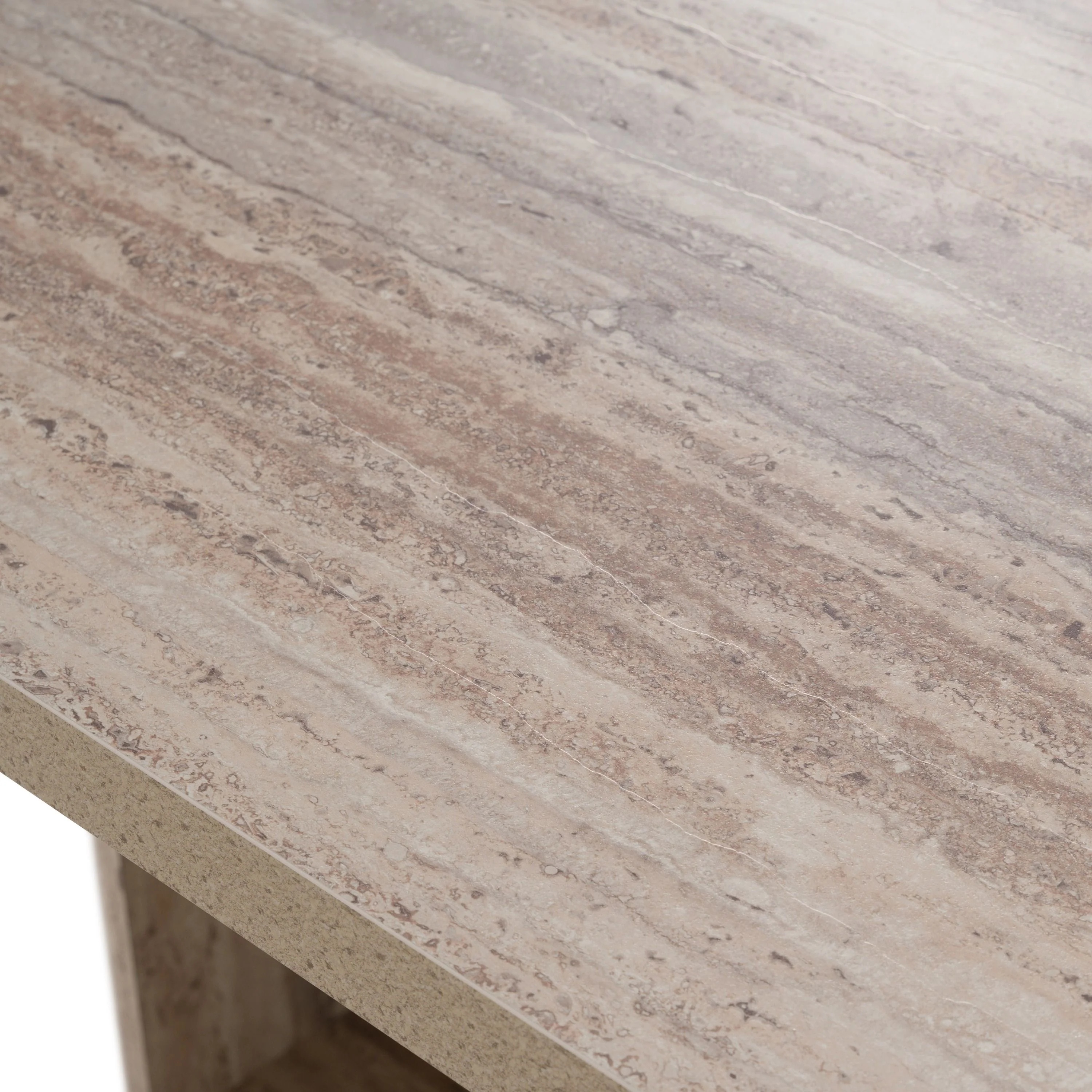 Roma Modern Travertine Rectangular Dining Table - Image 14