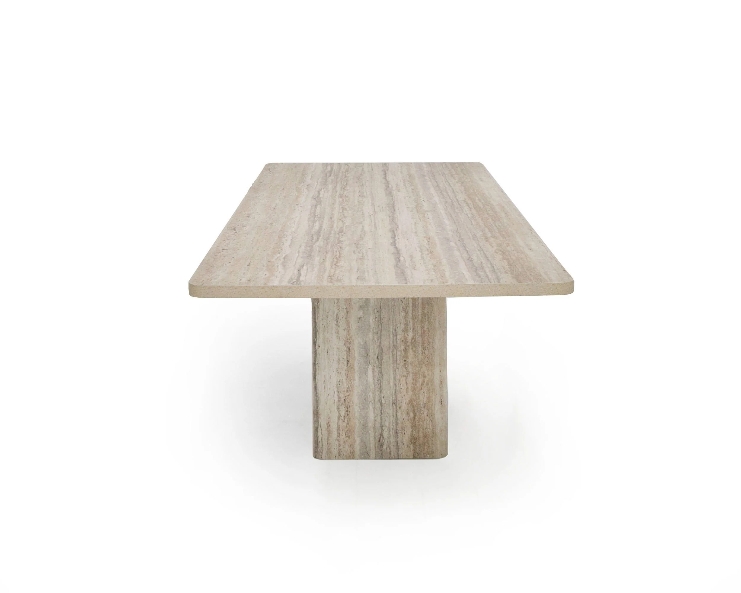 Roma Modern Travertine Rectangular Dining Table - Image 9
