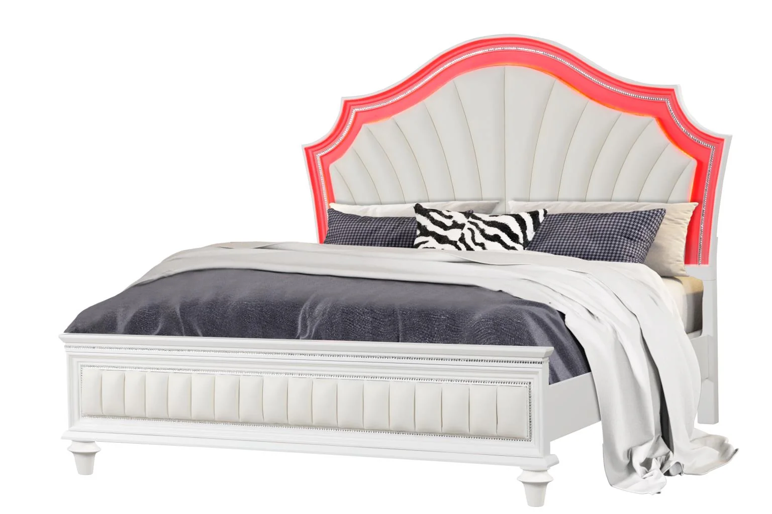 Rosie White Bedroom w/LED by Cosmos - Image 2