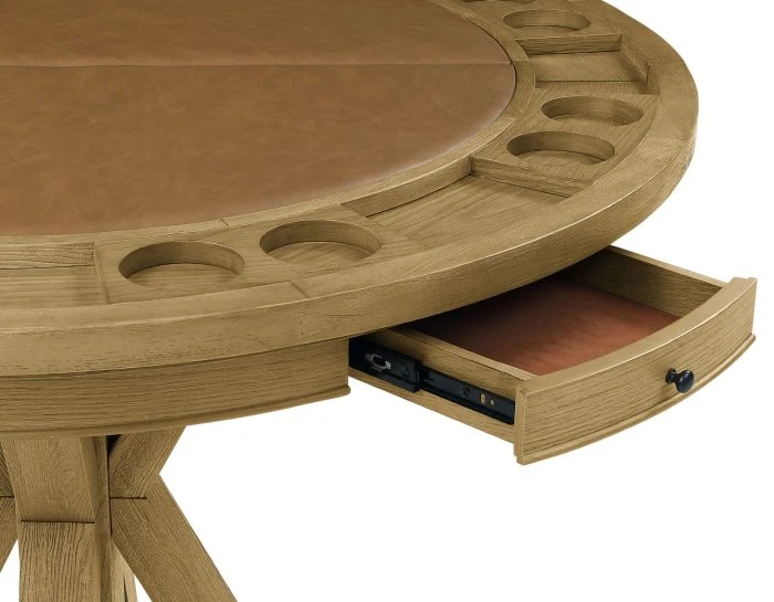 Rylie Folding Game Table Set Caramel Finish - Image 10