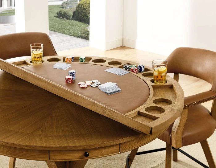 Rylie Folding Game Table Set Caramel Finish - Image 3