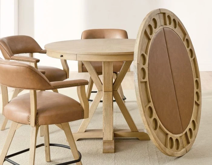 Rylie Folding Game Table Set Caramel Finish - Image 7