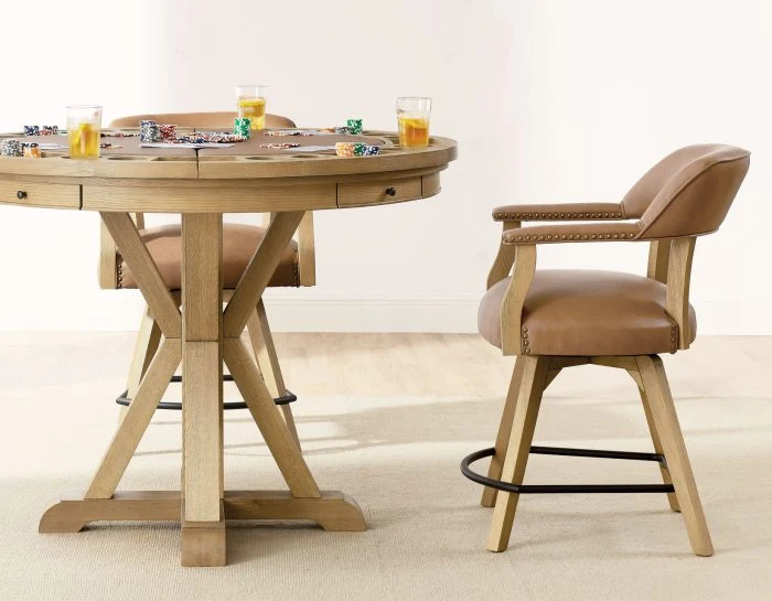 Rylie Folding Game Table Set Caramel Finish - Image 8