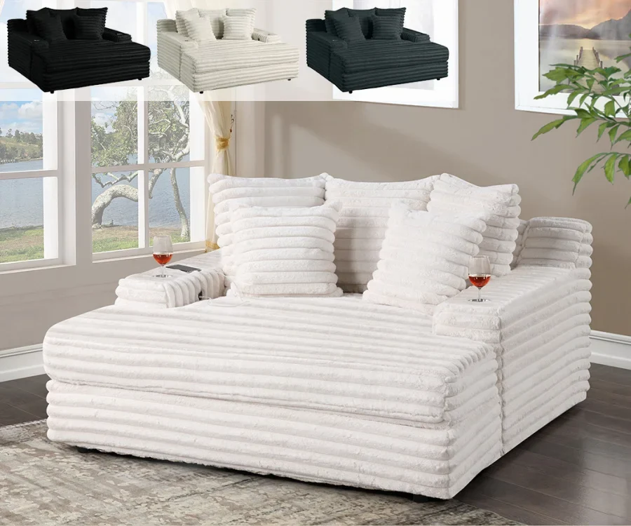 S123 Comfy Fluffy Oversized Chaise 4 Colors
