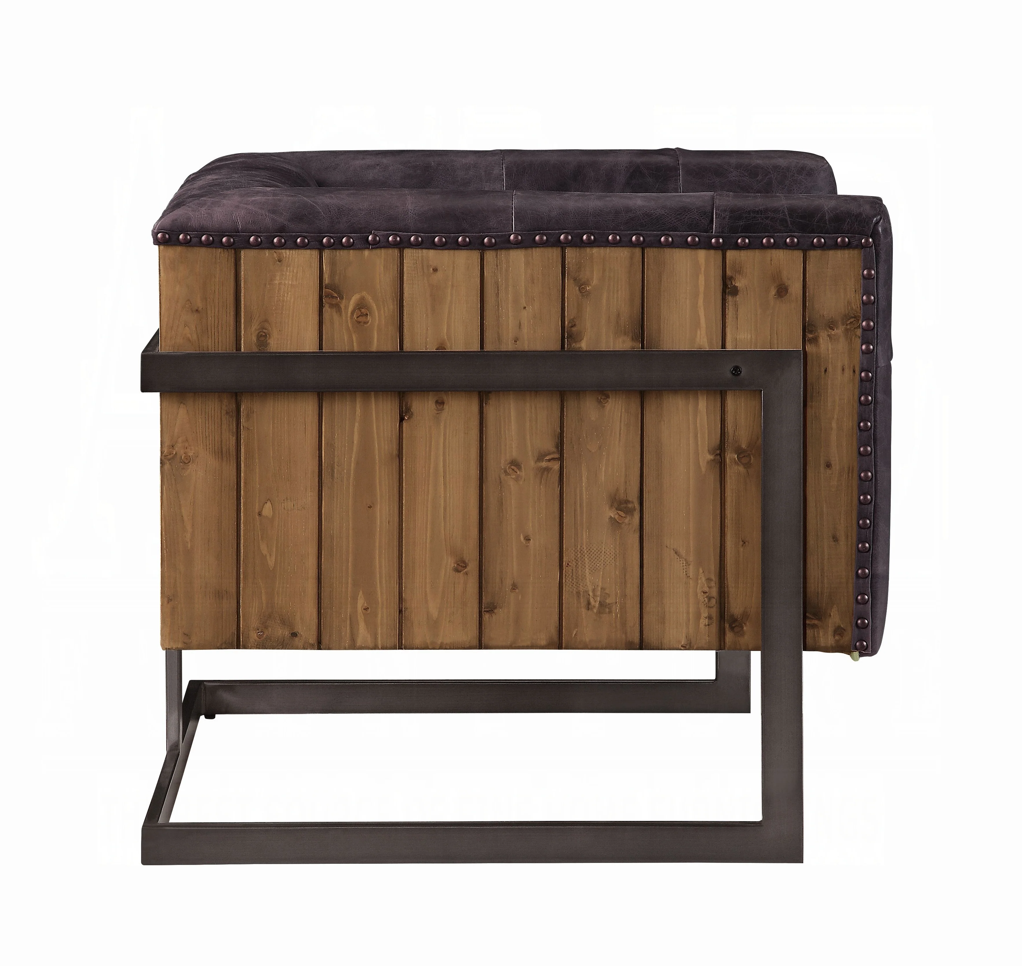 Sagat Accent Chair Ebony Top Grain Leather - Image 4