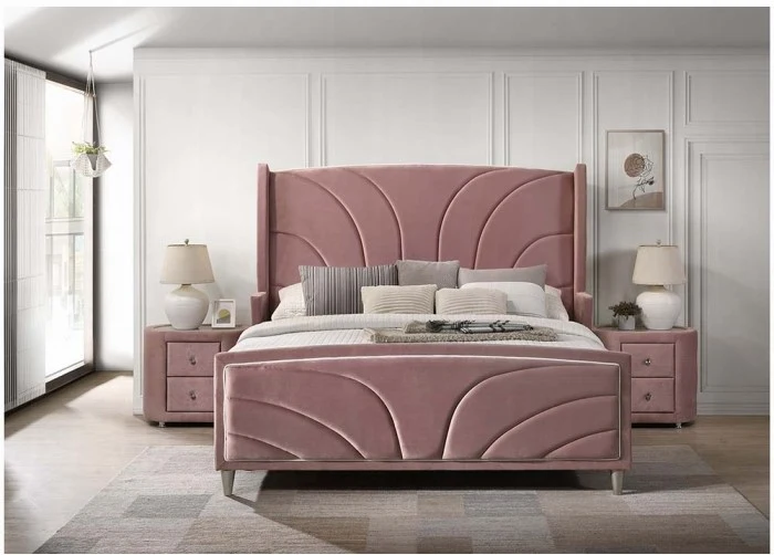 Salonia Pink Velvet Bedroom Set BD01183Q - Image 2