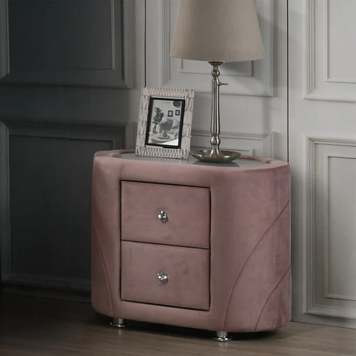 Salonia Pink Velvet Bedroom Set BD01183Q - Image 3